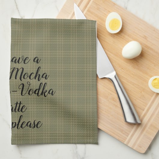 Cafe Mocha Valium Vodka Latte zu gehen Bitte! Geschirrtuch (Viertel Falte)