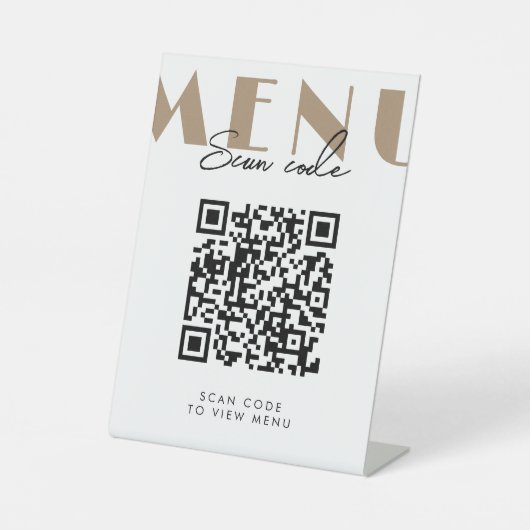 Cafe Modern Scannen Sie Menü-QR-Code Sockelschild (Vorderseite)