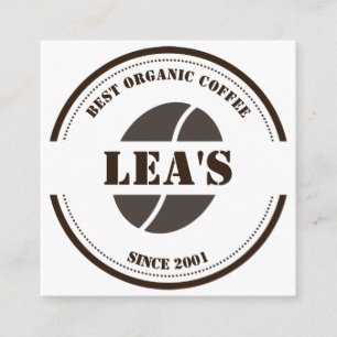 Café Modernes Coffee Bean Logo Quadratische Visitenkarte