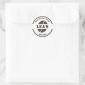 Café Modernes Coffee Bean Logo Runder Aufkleber (Tasche)