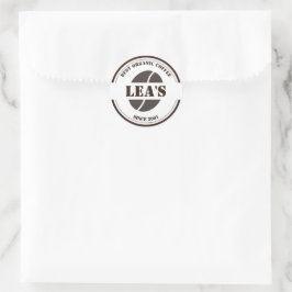 Café Modernes Coffee Bean Logo Runder Aufkleber