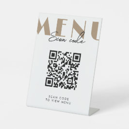 Café Modernes Scan Menü QR Code Sockelschild
