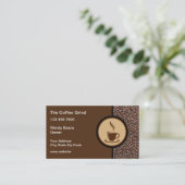 Café Modernes Thema Coffee Cup Visitenkarte (Stehend Vorderseite)