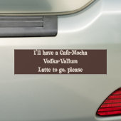 Café-Mokka Wodka-Valium Latte Autoaufkleber (Auf Auto)