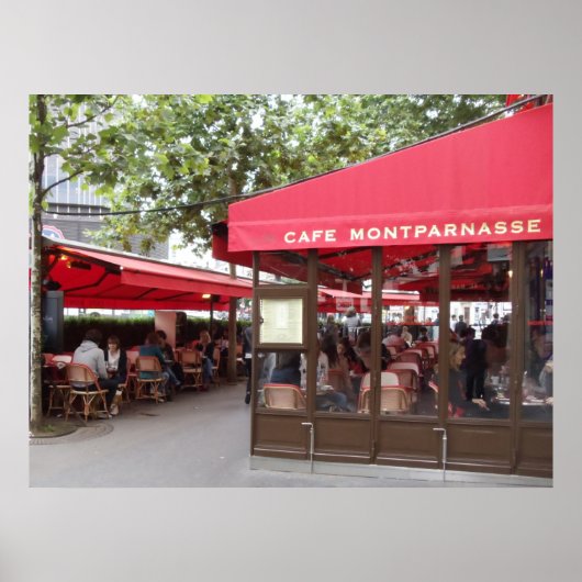 Cafe Montparnasse Paris, Reisefoto Poster (Vorne)