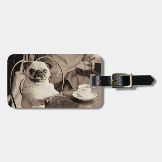 Café-Mops Gepäckanhänger (Vorderseite horizontal)