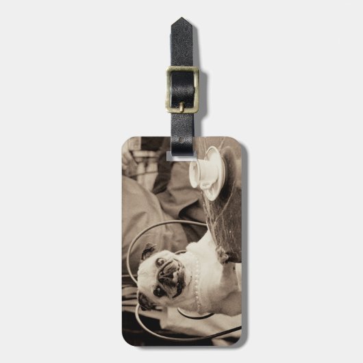 Café-Mops Gepäckanhänger (Vorderseite vertikal)