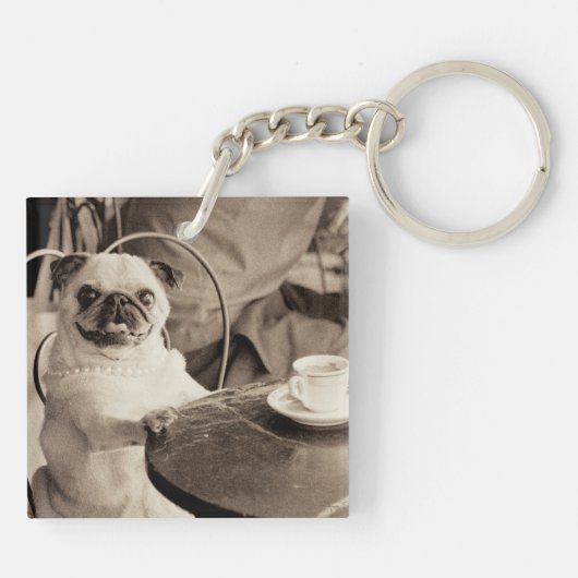Café-Mops Schlüsselanhänger (Rückseite)
