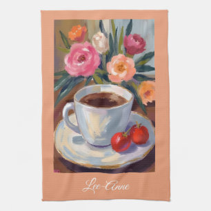 Café Morgen Aquarell Tasse – Kaffeeliebhaber Geschirrtuch