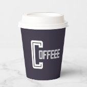 Café Navy Blue Café Restaurant Business Script Pappbecher (Vorderseite)