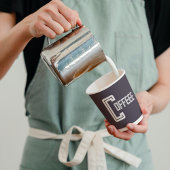 Café Navy Blue Café Restaurant Business Script Pappbecher