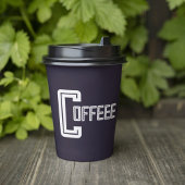 Café Navy Blue Café Restaurant Business Script Pappbecher