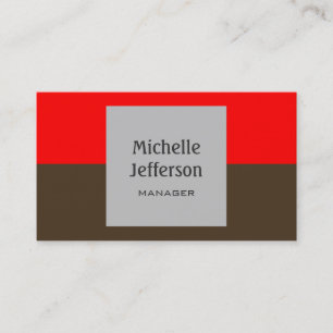 Café Noir Red Gray Horizontal Business Card Visitenkarte
