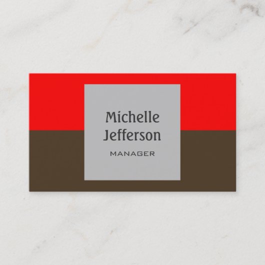 Café Noir Red Gray Horizontal Business Card Visitenkarte (Vorderseite)