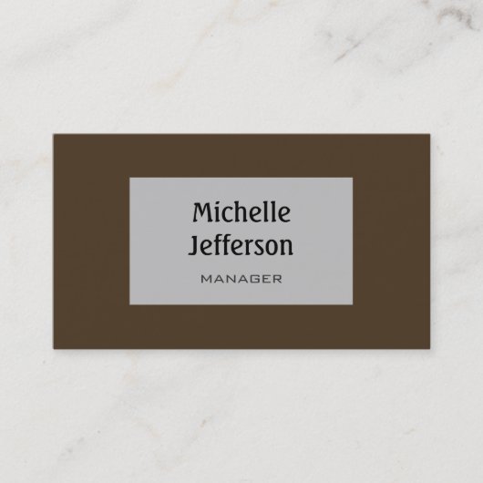 Café Noir Silver Gray Colors Trendy Business Card Visitenkarte (Vorderseite)