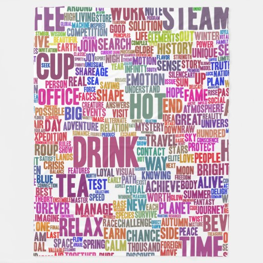 Café Nuage de Mots Text Thasse Fleecedecke (Vorderseite)