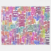 Café Nuage de Mots Text Thasse Fleecedecke (Vorderseite (Horizontal))