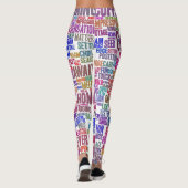 Café Nuage de Mots Text Thasse Leggings (Rückseite)