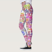 Café Nuage de Mots Text Thasse Leggings (Links)
