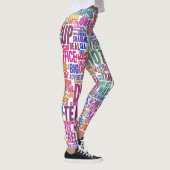 Café Nuage de Mots Text Thasse Leggings (Rechts)