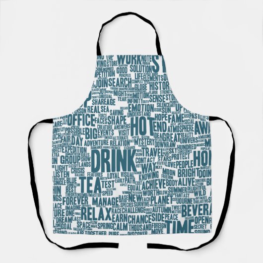Café Nuage de Mots Text Thasse Schürze (Vorderseite)