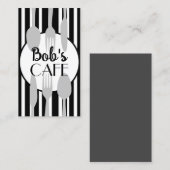 Café oder Catering kühl modern schick grau und wei Visitenkarte (Vorne/Hinten)