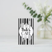 Café oder Catering kühl modern schick grau und wei Visitenkarte (Stehend Vorderseite)