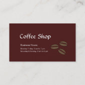 Café-oder Kaffeestube-Visitenkarte Visitenkarte (Rückseite)