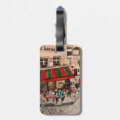 "Café on Rue Norvins, Montmartre" Paris Gepäckanhänger (Rückseite vertikal)