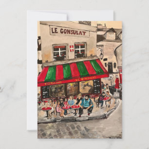 "Café on Rue Norvins, Montmartre" Paris Karte
