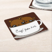 Café para dos rechteckiger pappuntersetzer (angewinkelt)