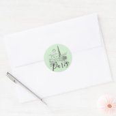 Cafe Paris Classic Round Sticker (Umschlag)