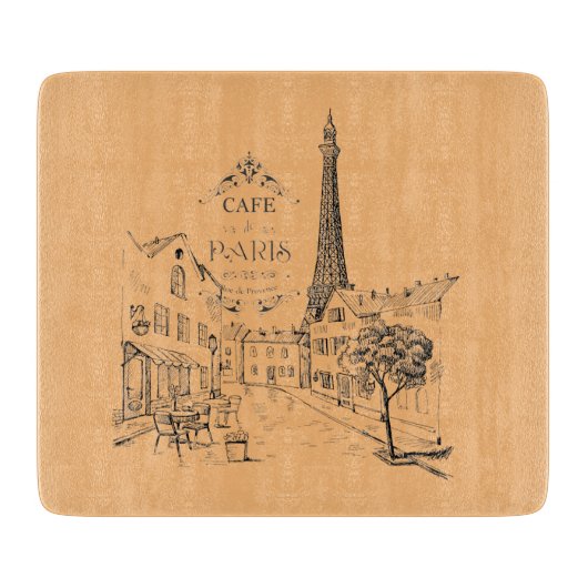 Café Paris Cutting Board Schneidebrett (Vorderseite)