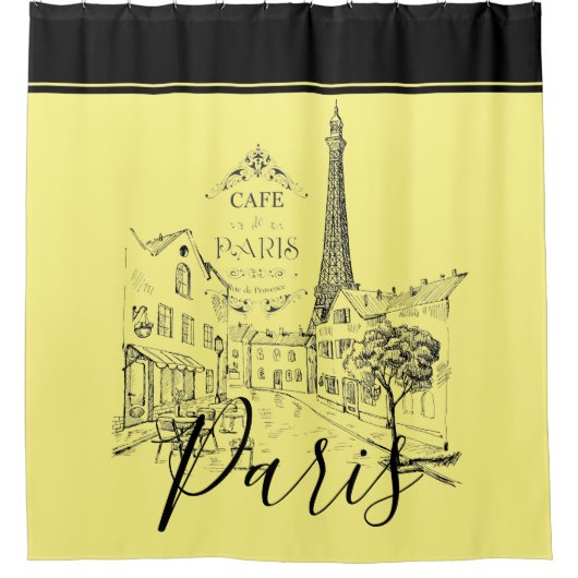 Café Paris Duschvorhang (Vorderseite)