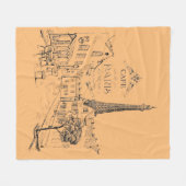 Café Paris Fleece Blanket (Vorderseite (Horizontal))