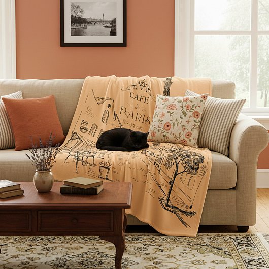Café Paris Fleece Blanket
