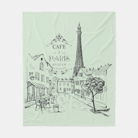 Café Paris Fleece Blanket (Vorderseite)