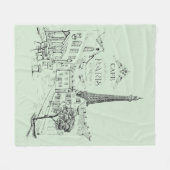 Café Paris Fleece Blanket (Vorderseite (Horizontal))