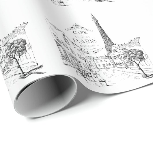 Café Paris Geschenkpapier (Rolleneckpunkt)