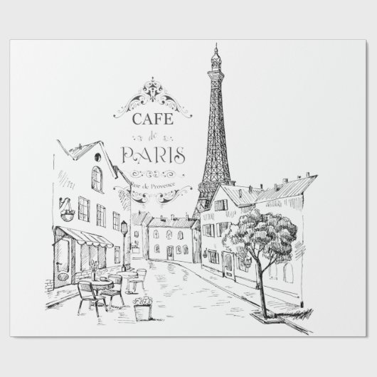 Café Paris Geschenkpapier (Flach)