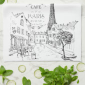 Café Paris Geschirrtuch (Gefaltet)