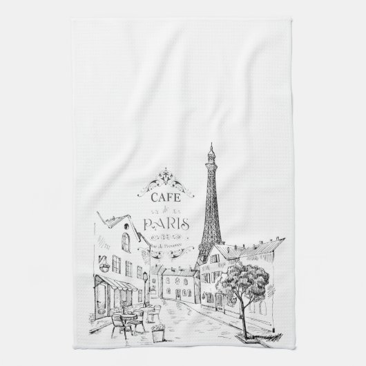 Café Paris Geschirrtuch (Vertikal)