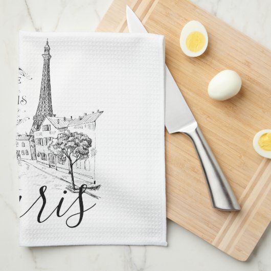 Café Paris Geschirrtuch (Viertel Falte)