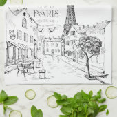 Café Paris Geschirrtuch (Gefaltet)