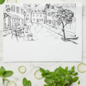 Café Paris Geschirrtuch (Gefaltet)