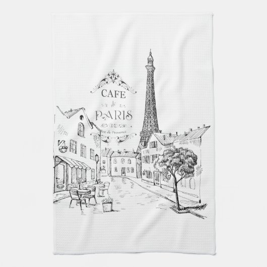 Café Paris Geschirrtuch (Vertikal)