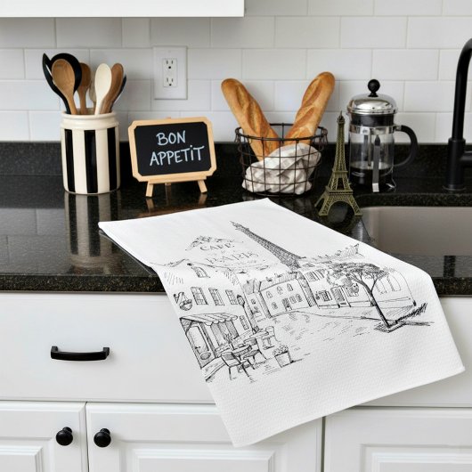 Café Paris Geschirrtuch
