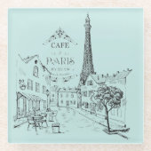 Café Paris Glass Untersetzer (Vorderseite)