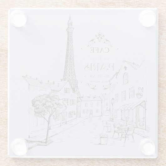 Café Paris Glass Untersetzer (Rückseite)