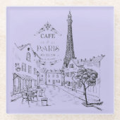 Café Paris Glass Untersetzer (Vorderseite)